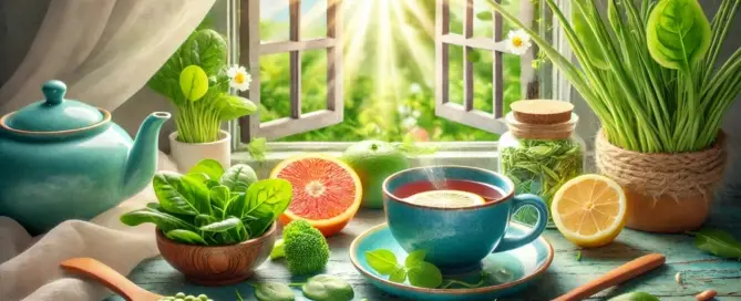 Frühjahrsmüdigkeit bekämpfen mit TCM – Kräutertee, frische Sprossen und Zitrusfrüchte als natürliche Energiequellen für einen vitalen Frühling